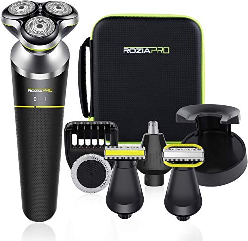 Roziapro Afeitadora Eléctrica Recortador de Barba para Hombre Kit de Herramientas de Belleza Afeitadora Eléctrica de Diseño de Alta Gama Afeitadora Eléctrica Recargable para Hombres Cortapelos