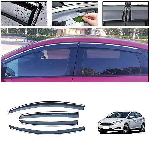 saitake Deflectores Viento para F ORD Focus Hatchback/Sedan 2012-2018 Derivabrisas Deflectores de Aire Visera Lateral Ventanillas Viento y Lluvia 4PCS