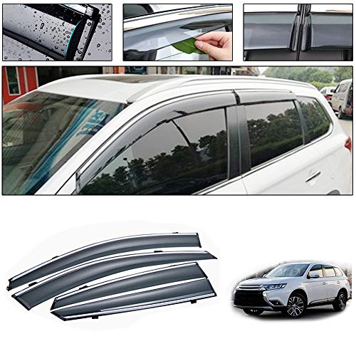 saitake Deflectores Viento para M itsubishi Outlander 2013-2020 Derivabrisas Deflectores de Aire Visera Lateral Ventanillas Viento y Lluvia 4PCS