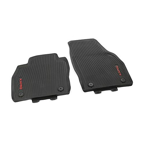 Skoda 658061502B - Juego de 2 Alfombrillas de Goma Delanteras para Todo Tipo de Clima, con Texto Kamiq (Rojo)