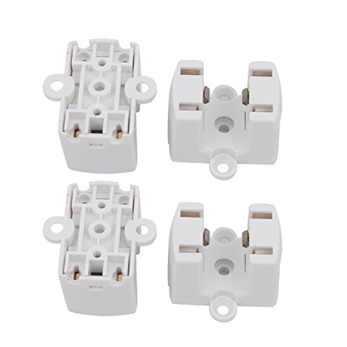 sourcing map 4pcs F34B CA 500V 2A 2GX13 Portalámparas de Toma de Luz Base PL Tubo Fluorescente