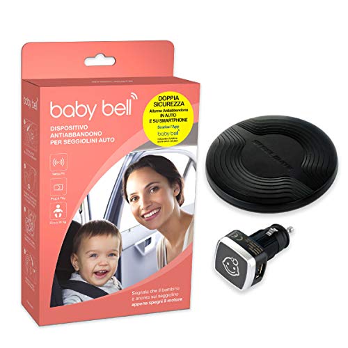 Steelmate ITB BSA-1 Baby Bell Dispositivo anti abandono para asientos de coche, puerto USB, toma de mechero de 12 V