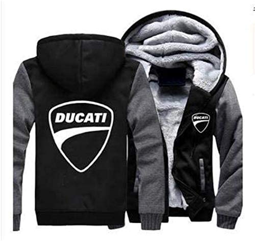 Sudaderas clásicos, Jersey con capucha - DUCATI impresión Chaqueta de los hombres del resorte ocasional del suéter con capucha cremallera de costura béisbol manga larga capa uniforme - adolescente reg