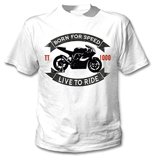 TEESANDENGINES Ducati TT 1000 Racing Camiseta Blanca para Hombre de Algodon Size Large