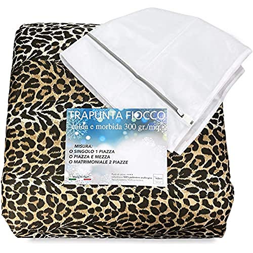 tex family Colcha de Leopardo Moteado con Estampado de Leopardo, Fabricado en Italia – 2 plazas