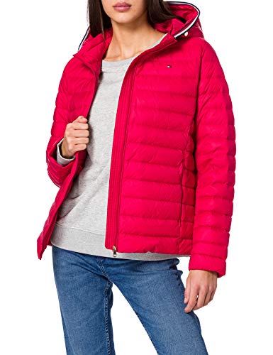 Tommy Hilfiger TH ESS LW Down Jacket Chamarra de plumas, Rojo primario, L para Mujer