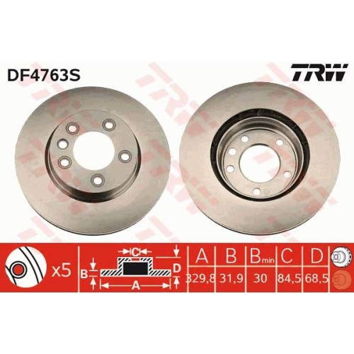 TRW DF4763S Rotores de Discos de Frenos