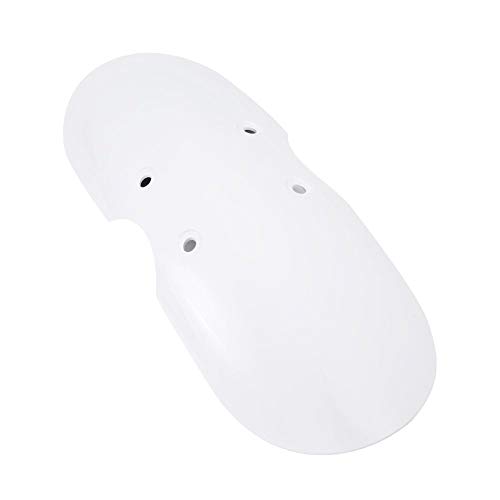 Universal Durable Unique Dirt Guard Blanco y Plateado Guardabarros Delantero Corto para Motocicleta Profesional para su vehículo(White)