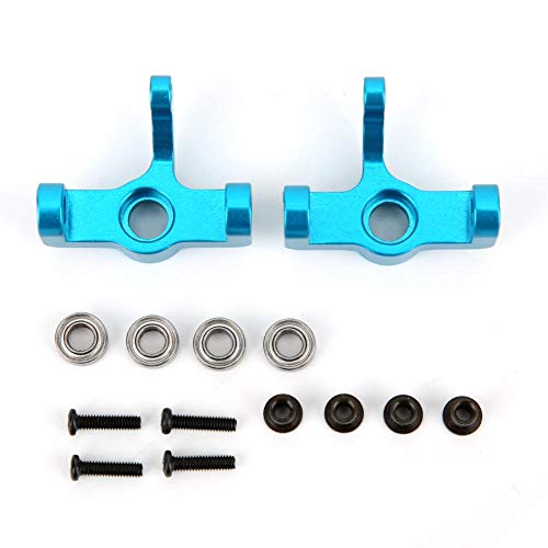 Vbest life Nudillo de Soporte de dirección de Metal, 2 Piezas Aleación de Aluminio Izquierda Derecha RC Coche Repuesto de Repuesto Compatible con Wltoys 1/14 144001 RC Car(Azul)