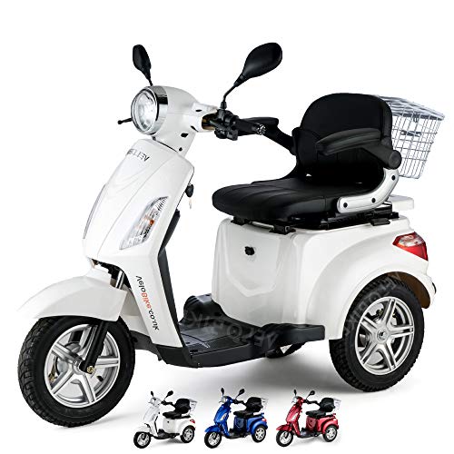 VELECO Scooter Eléctrico de 3 Ruedas Mayores Minusvalido 900W 25km/h ZT15 (BLANCO)