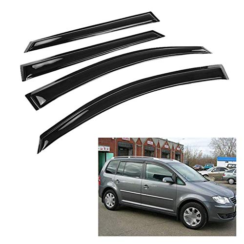 Ventanillas Viento y Lluvia 4 Piezas De Visera De Ventana De Coche Deflector De Visera Parasol Protector Solar Deflectores De Coche Para Volkswagen Para Touran 2006-2015 Viseras laterales deflectores