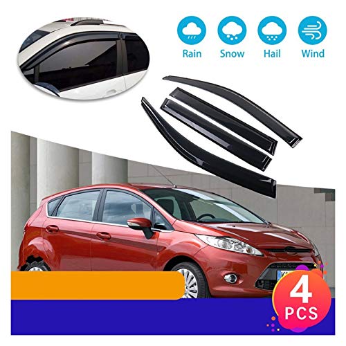 Ventanillas Viento y Lluvia 4pcs Ventana Deflectores Vísperas De Virutas Ventas De Ventilación Guardia Deflector Refugios Tortuga Tort Port Shield ACCESORIOS DE COCHE PARA FORD FIESTA MK6 2009 ~ 2017