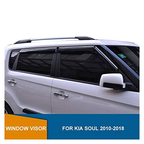 Ventanillas Viento y Lluvia Deflector De La Ventana Lateral Smoke Sun Sun Deflector Guardias para Kia Soul 2010 2012 2013 2014 2015 2017 2017 2017 2017 Derivabrisas Deflectores