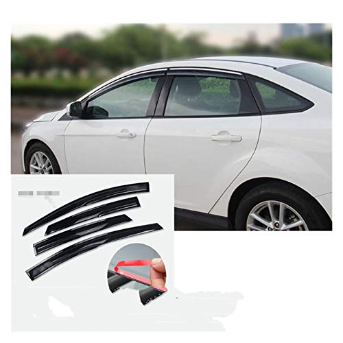 Ventanillas Viento y Lluvia para Ford Focus Plastic Window Visor 2012-2018 Sombras de ventilación Sun Rain Deflection Guard Car Styling Deflectores Aire