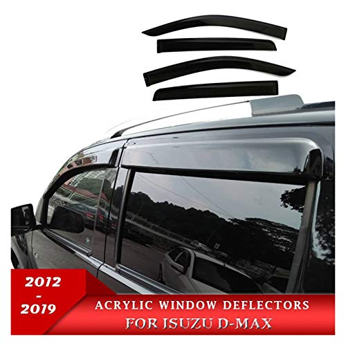 Ventanillas Viento y Lluvia para Isuzu D-MAX 2012 2013 2014 2015 2015 2017 2017 2018 2019 Ventana Deflection Door Shield Black Rain Window Visor Deflectores Aire