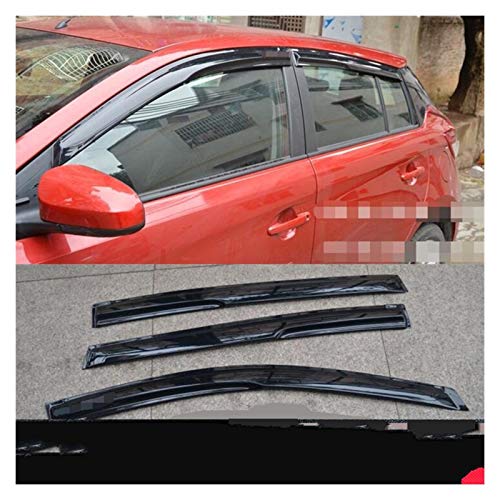 Ventanillas Viento y Lluvia para Toyota Yaris Plastic Window Visor 2014-2016 Sombras de ventilación Sun Sun Rain Guard Deflectores Aire