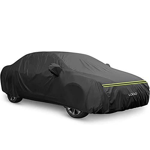 VIVICL Funda Exterior Coche Compatible con Audi A6 Impermeable Negro Cubierta de Coche, Oxford+Algodon con Logo, Anti-UV Resistente al Polvo Lluvia Nieve