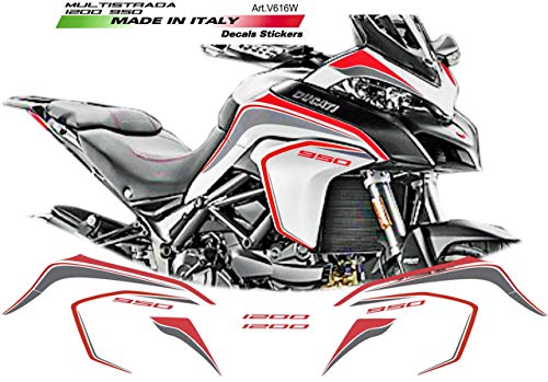 Vulturbike Kit de Pegatinas para Ducati Multistrada 950-1200 DVT Blanco