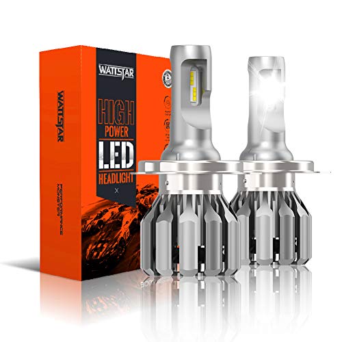 Wattstar H4 Kit De Conversión De Bombillas De Luces Delanteras Led, Faro De 64w Super Bright Hi/Lo Beam Con Ventilador, CSP Chips Ip68 9600Lm 6500k Blanco Paquete De 2