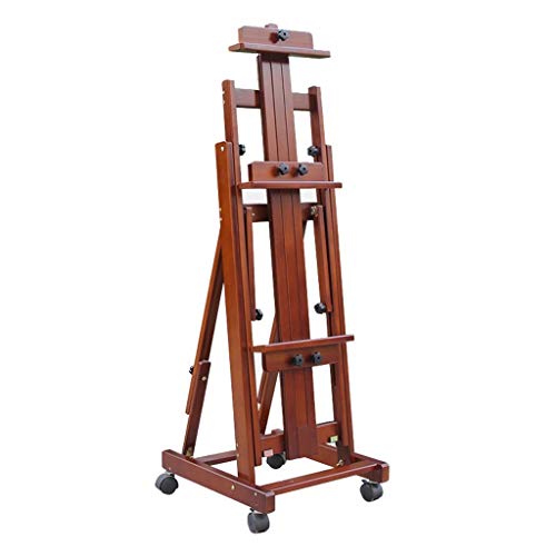 WHJ-easel Madera de Haya Horizontal Y Vertical de Doble Uso Pintura China Tradicional Caballete de PetróLeo, Madera SóLida de Aterrizaje Plegado de ElevacióN Base Grande Profesional