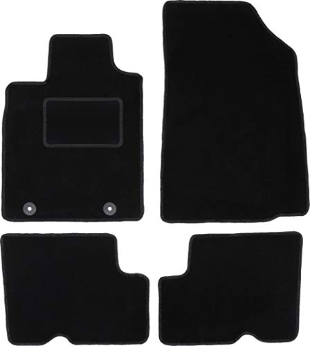 Wielganizator Carlux - Juego de alfombrillas de terciopelo para Dacia Logan Kombi Sedan 2004-2012, 4 piezas, color negro