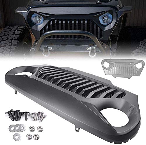 WJHNB Parrilla Delantera de Malla Estilo Angry Bird para Jeep Wrangler TJ 1997-2006 Matt Black