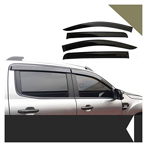 WRDD Ventanillas Viento y Lluvia 2016-2019 Ventana Lateral Deflectores Color Coche Viento Deflector Guard para Mitsubishi L200 2020 Pickup Black Deflectores Aire