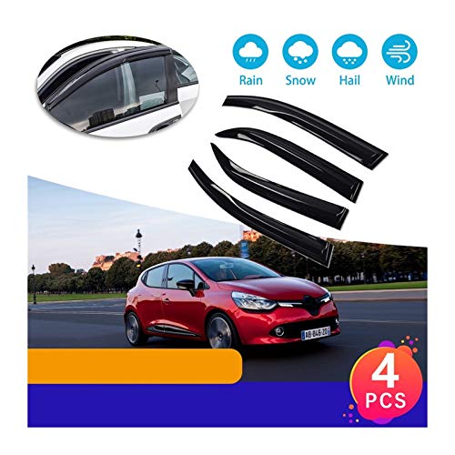 WRDD Ventanillas Viento y Lluvia 4X Deflectores De Ventana Visor Toldos De Ventilación Protector Deflector Cubierta Refugios Accesorios para Renault Clio 4 IV MK4 Lutecia 2012~2019 Deflectores Aire