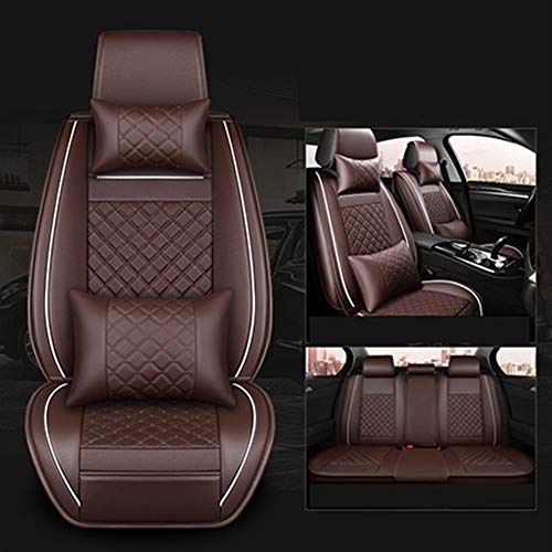 XIANGSHAN Transpirable PU Asientos de Piel de coches fundas de asiento de auto Protectores del amortiguador del sistema completo (Air Bag Compatible) Universal Fit for Dacia Duster Dokker Daewoo Lanos