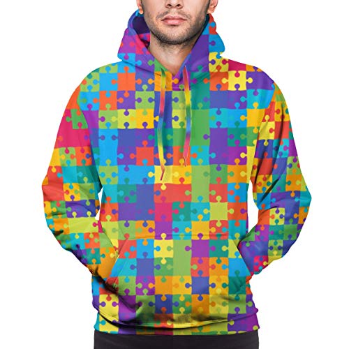 Ye Hua Rompecabezas Rectángulo Esquema Rompecabezas Abstracto Unisex 3D Realista Impresión Digital Sudadera con Capucha Sudadera con Capucha S-3XL M