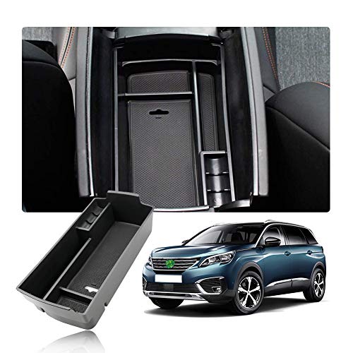 YEE PIN Bandeja de Guantera 3008 5008 GT/DS 7 Crossback 2017-2019 para Apoyabrazos Caja de Consola Central, Bandeja Reposabrazos Almacenar Artículos Pequeños Interior Accesorios