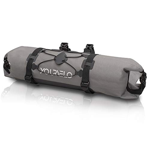 YourVelo - Bolsa para manillar de bicicleta – 9 litros de volumen – 100% resistente al agua – 340 gramos – Bolsa para manillar de bicicleta – Bolsillo delantero para bicicleta.