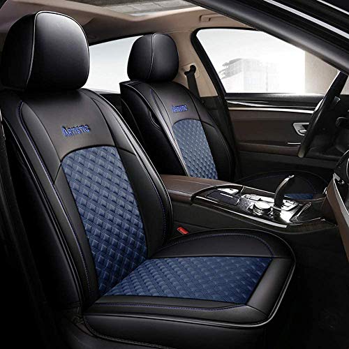 Youthus Cuero Funda Asiento Coche, Juego de Fundas para Asientos Universal para Dacia Duster Sandero Stepway 2 Lodgy Logan Dokker 2 Cuero Fundas Asientos para Delanteros & Traseros Azul