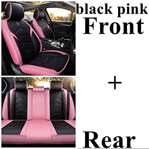 Youthus Fundas Asientos Coche Universales para Citroen Ds4 Ds5 Ds6 Triumph C2 C3 C4 C5 C6 C4L Picasso C4 Aircross Cactus C-Crosser C-XR, Negro Rosa Estándar