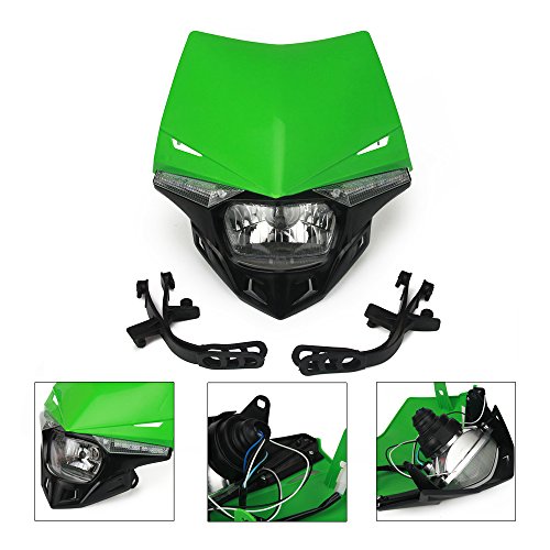 YSMOTO Street Fighter Faros delanteros universales para motocicleta, supermotocicleta, luz LED, para Honda Kawasaki Suzuki 12 V 35 W SX XC SXF XCW XCWF 125 250 300 350 450