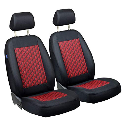 Zakschneider Fundas De Asiento para Scirocco - Fundas Delanteras - Color Premium Negro Efecto 3D Rojo