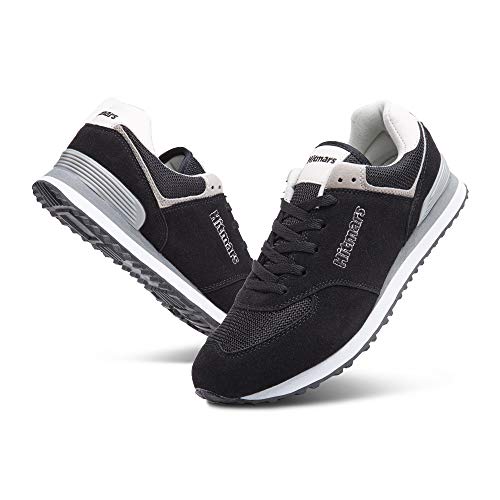 Zapatillas Hombre Mujer Casual Sneaker Gimnasio Cómodos Clásico Zapatos Deportivas Running Negro-Blanco 1 Talla 36