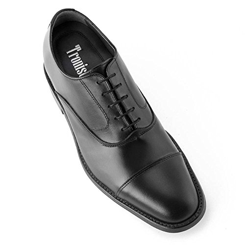 Zapatos de Hombre con Alzas Que Aumentan Altura hasta 7 cm. Fabricados en Piel. Modelo Derbi Negro 43