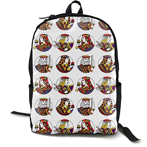 zhengchunleiX Travel Daypacks,Casual Rucksack,Sports Book Bags,Playing Card Decoration Unique Mochila Durable Oxford Outdoor College Students Busines Laptop Computer Shoulder Bags