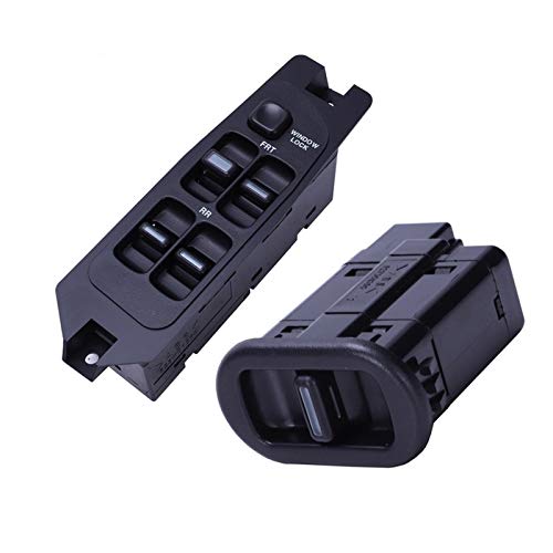 zhuzhu 2 PCS Passenger Single Power Window Interruptor Botón de Control Negro Ajuste para Daewoo Lanos Prince Cielo, OE: 96179135 & OE: 96179137