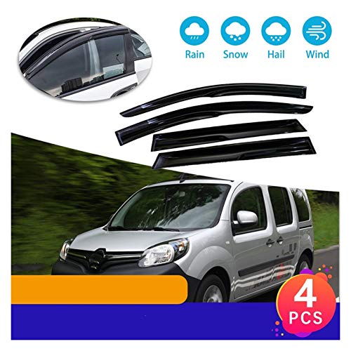 ZLLD Deflectores de Viento 4pcs Ventana Deflectores Visor Vent Twnings Guard Shelters Shield Accessories para Renault Kangoo 2 MK2 FC FW Citan NV250 2007~2020 Aire Visera Lateral