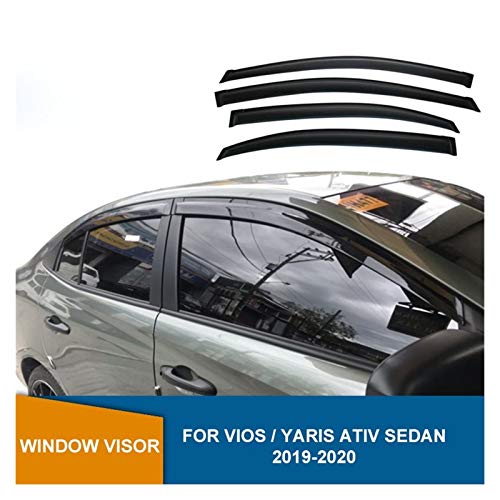 ZLLD Deflectores de Viento Deflector De La Ventana Lateral Shields Sun Rain Guards For Toyota Yaris Ativ Sedan 2019 2020 para Toyota Vios 2018 2019 2020 Aire Visera Lateral