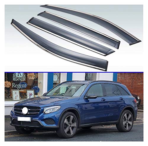 ZLLD Deflectores de Viento para Mercedes-Benz GLC-Clase X253 C253 GLC200 220 250 300 350 2016-2019 Ventor Ventor Shades Window Sun Sun Rain Guard Deflector Aire Visera Lateral