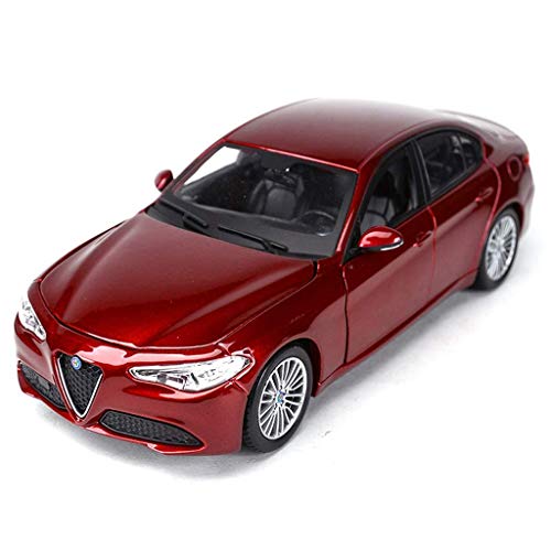 ZY Coche Modelo de Coche 1:24 Alfa Romeo Giulia Simulación de aleación de fundición a presión de joyería Juguete Adornos Colección Coche de Deportes de 19x8.5x5.8CM (Color: Vino Tinto) LOLDF1