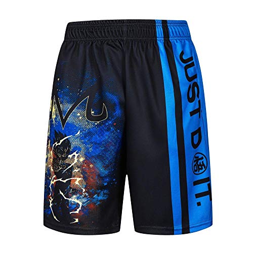 3D-WALLART Dragon Ball Z Goku Mens Cool Summer Basketball Sport Shorts Goku Vegeta Shorts Sueltos Pantalones Deportivos-F_S