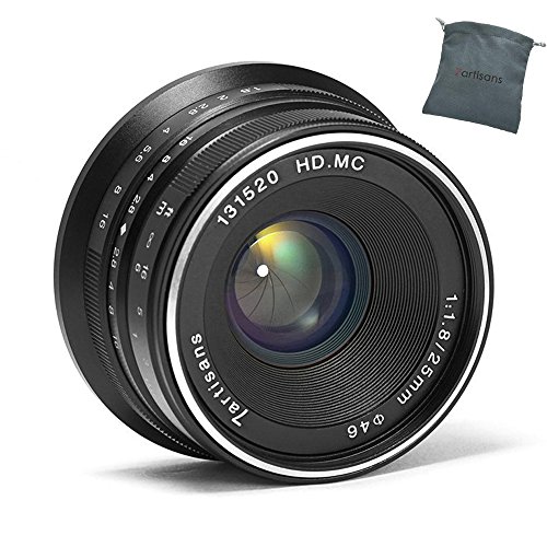 7artisans Lente 25mm F1.8 APS-C Enfoque Manual Prime Lente Fija para cámaras sin Espejo compactas Montura Canon EF-M M1 M2 M3 M5 M6 M10-Negro