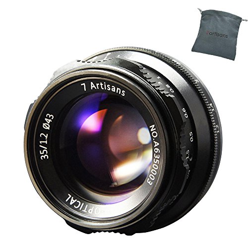 7artisans Lente de Enfoque Manual F1.2 de 35 mm APS-C Ajuste para cámaras sin Espejo compactas Cámara Canon M1 M2 M3 M5 M6 M10 Mos EOS-M Montura Negra