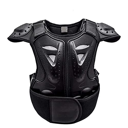 Adesign Niños Suciedad Bicicleta Cuerpo Pecho Espectacular Protector Armadura Chaleco Equipo de protección para la Bicicleta de Suciedad Motocross esquiando Snowboarding Negro (Size : Medium)