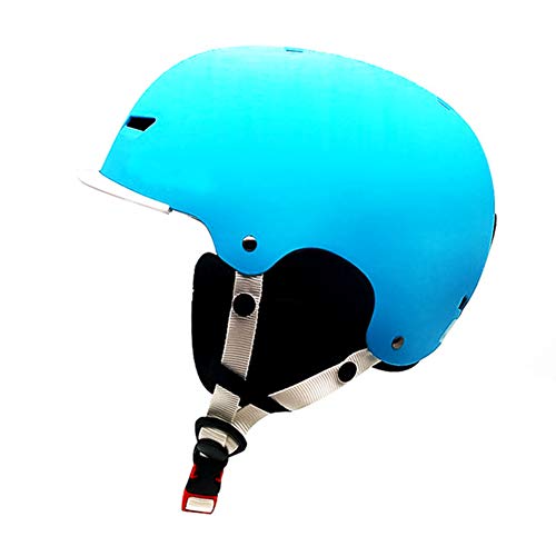 AEF Hombres Mujeres Casco Esquí Casco Snowboard Tamaño Ajustable Adolescente Forro Orejeras Extraíbles Ciclismo Patinaje Patineta Circunferencia: 55-61 Cm,Azul,L