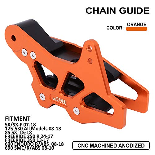 AnXin Motocicleta CNC guía de cadena protección para K.T.M SX/SX-F 125-530 85SX FREERIDE 250 R 350 690ENDURO R/ABS SMC/R/ABS Husqvarna FC TC FE TE FS FX TX TC85 701 Enduro/Supermoto naranja